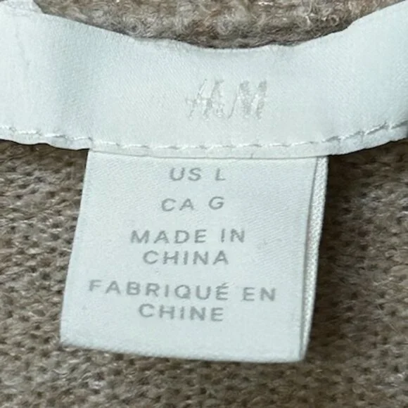 NWOT Wool Blend Oversized Very Soft Tan Open Front Knit Cardigan - Picture 11 of 13